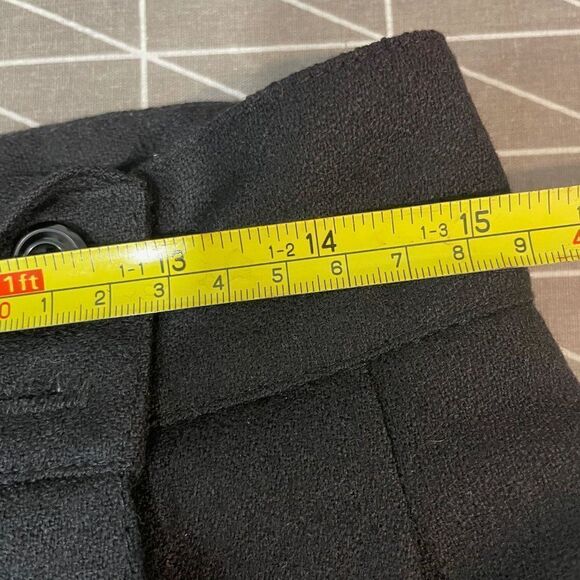 Vintage Wool Black Midi Skirt Wrap Style Side Pockets sz 10 - Picture 12 of 12